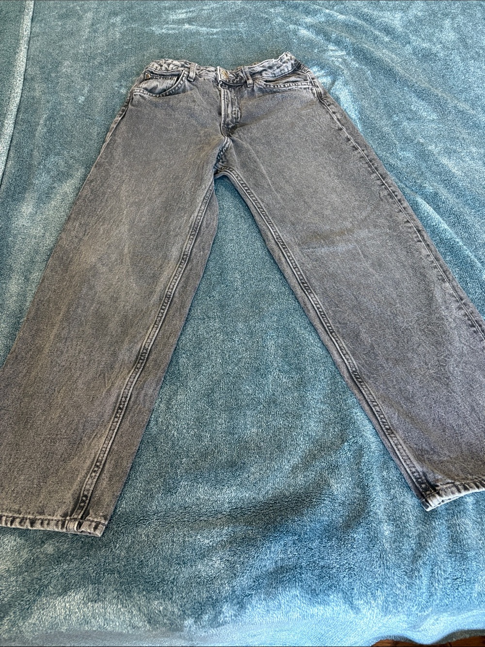 H&M Faded Gray Straight-Leg Kids Jeans